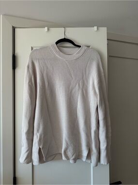 Lululemon Merino Wool-Blend Ribbed Sweater in White Opal